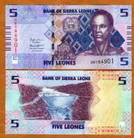  Siera Leone 5 Leones 2022m. P-new Unc 