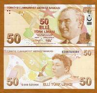  Turkija 50 Lira 2009(22)m. P225 Unc 